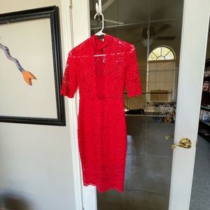 Express red lace dress size 2